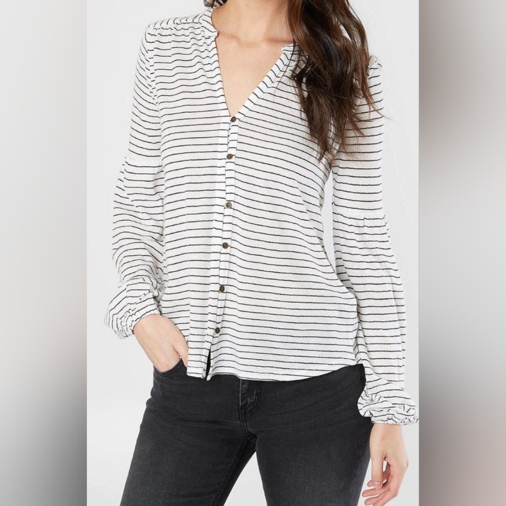 Lucky Brand Striped Navy & White Size S